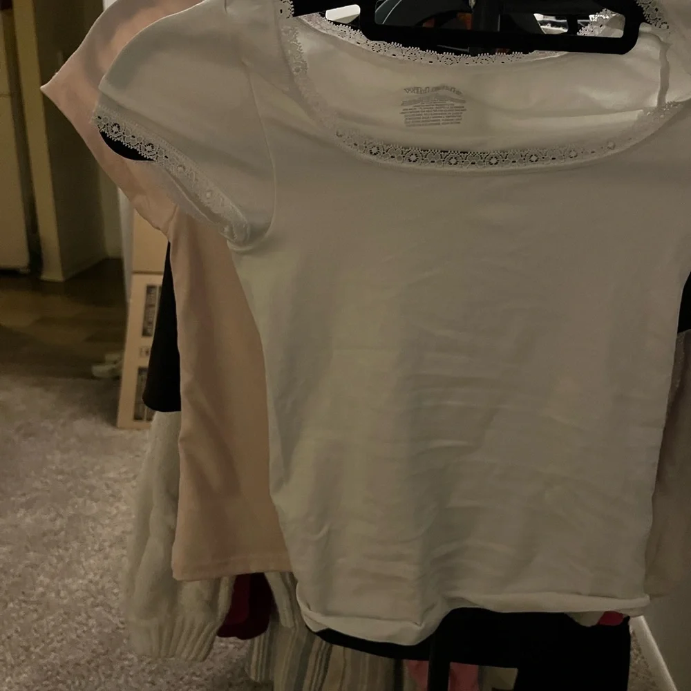 Wild Fable White Lace Trim Blouse - Picture 2 of 5